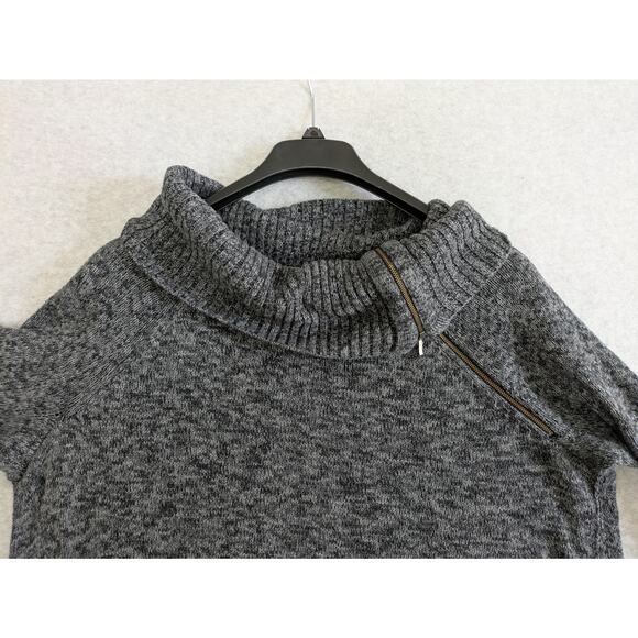 Sejour Sweater Women's 1X Gray‎ High Neck Knitted Zipper Long Sleeves Pullover - Picture 4 of 11